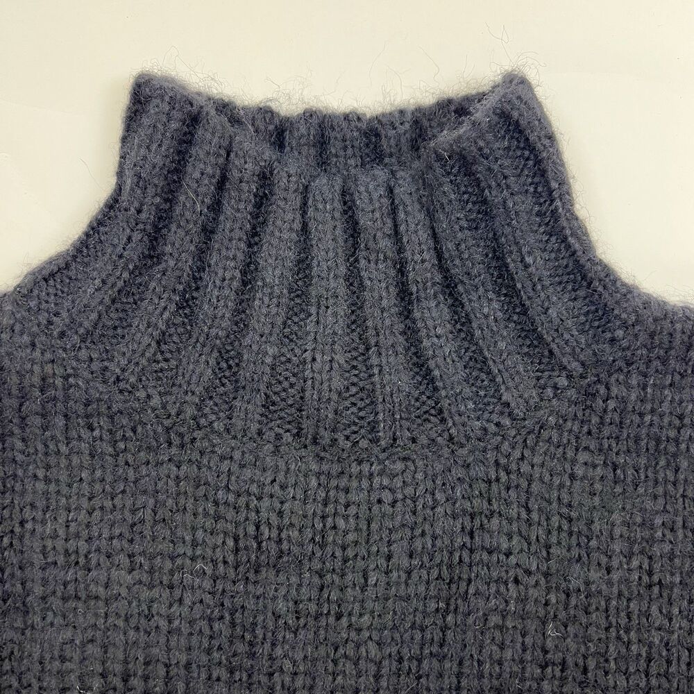 Lisa Says Gah Cece Turtleneck Sweater Size M/L Black Ink Bow Knit Oversized Cozy - Picture 7 of 14